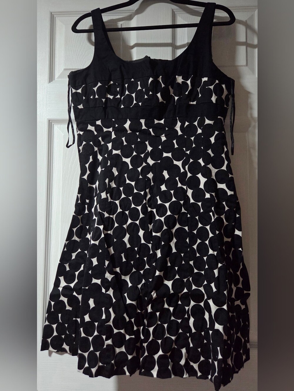 Jones Wear Black and White Polka Dot Midi Dress